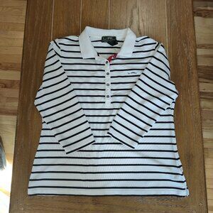 Women's Lauren Active Ralph Lauren Stripe Polo Shirt
